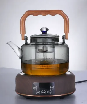 Théière en verre borosilicaté haute capacité filtre épaissi