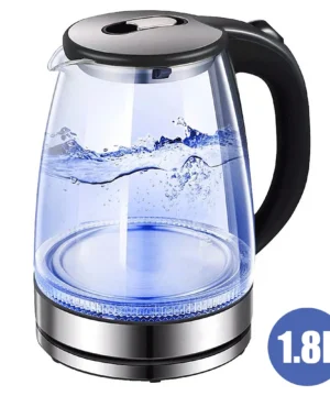 Théière électrique 220V 1,8 l bouilloire à thé en verre chaudière à eau 1500-1800W