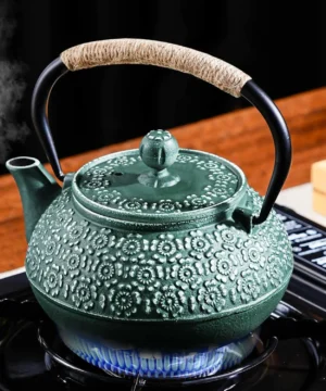 Théière en fonte vert avec Souffle du Fer