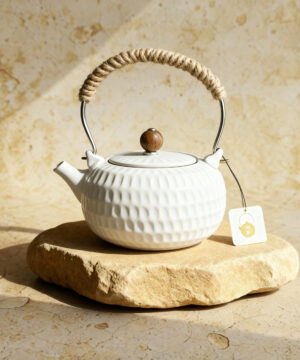 Théières japonaises à eau électrique japonaise en céramique à poignée bouclée