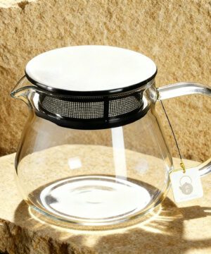 Théière en verre transparent sûr pour la cuisinière japonaise