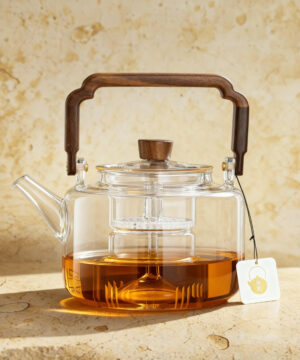 Théière en verre de 1,3 l bouilloire intégrée à la vapeur et à bouillir