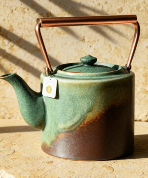 Théière à faisceau avec poignée en cuivre four de style japonais