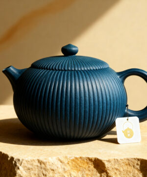 Théière en argile violette authentique 250ml Xishi à rayures